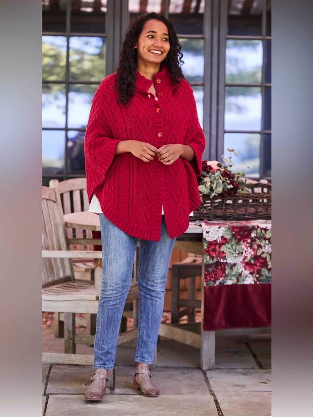 April Cornell Red Woodland Cape S
